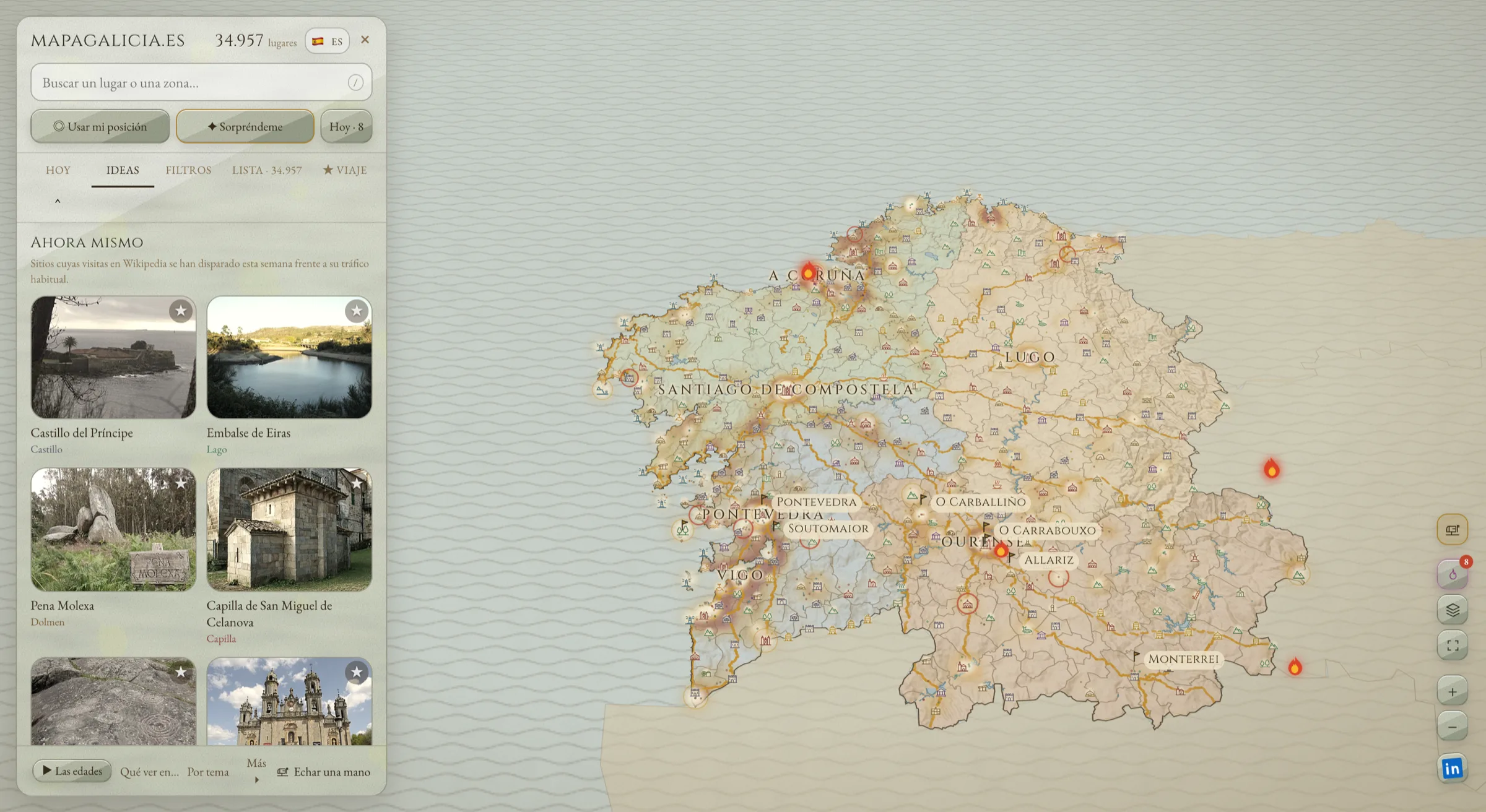 La web de Mapa Galicia